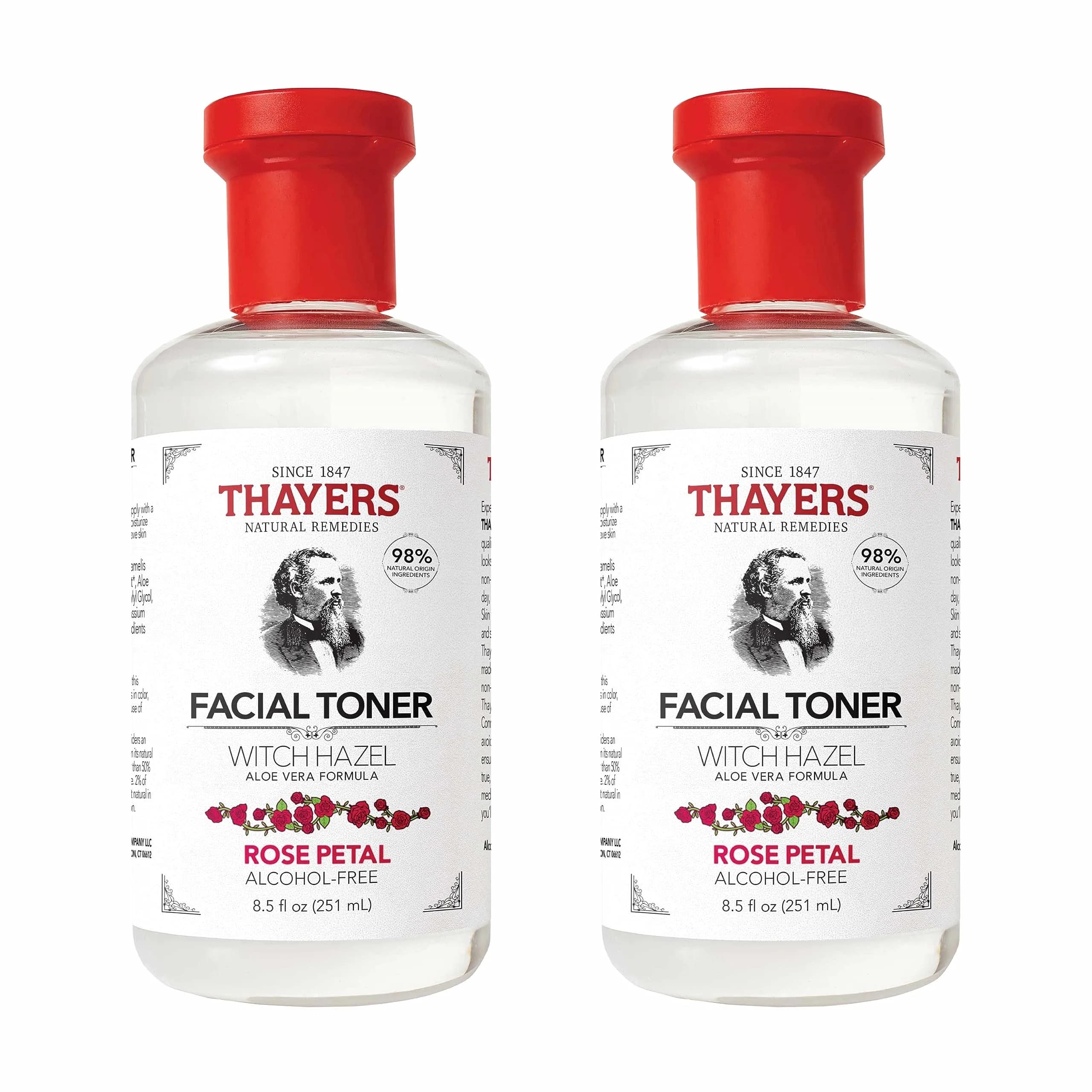 Thayers Rose Petal Alcohol-Free Witch Hazel Toner with Aloe Vera, 8.5 Oz Pack of 2 - main product image