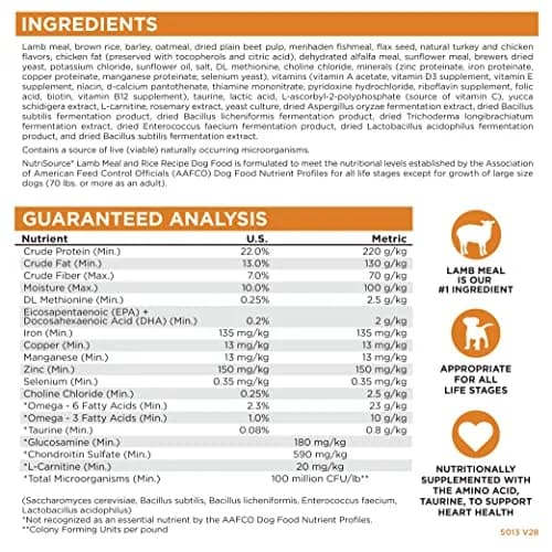 NutriSource Adult Dry Dog Food, Lamb Meal & Rice, 26 lb | Supports Muscle & Digestion thumbnail 6