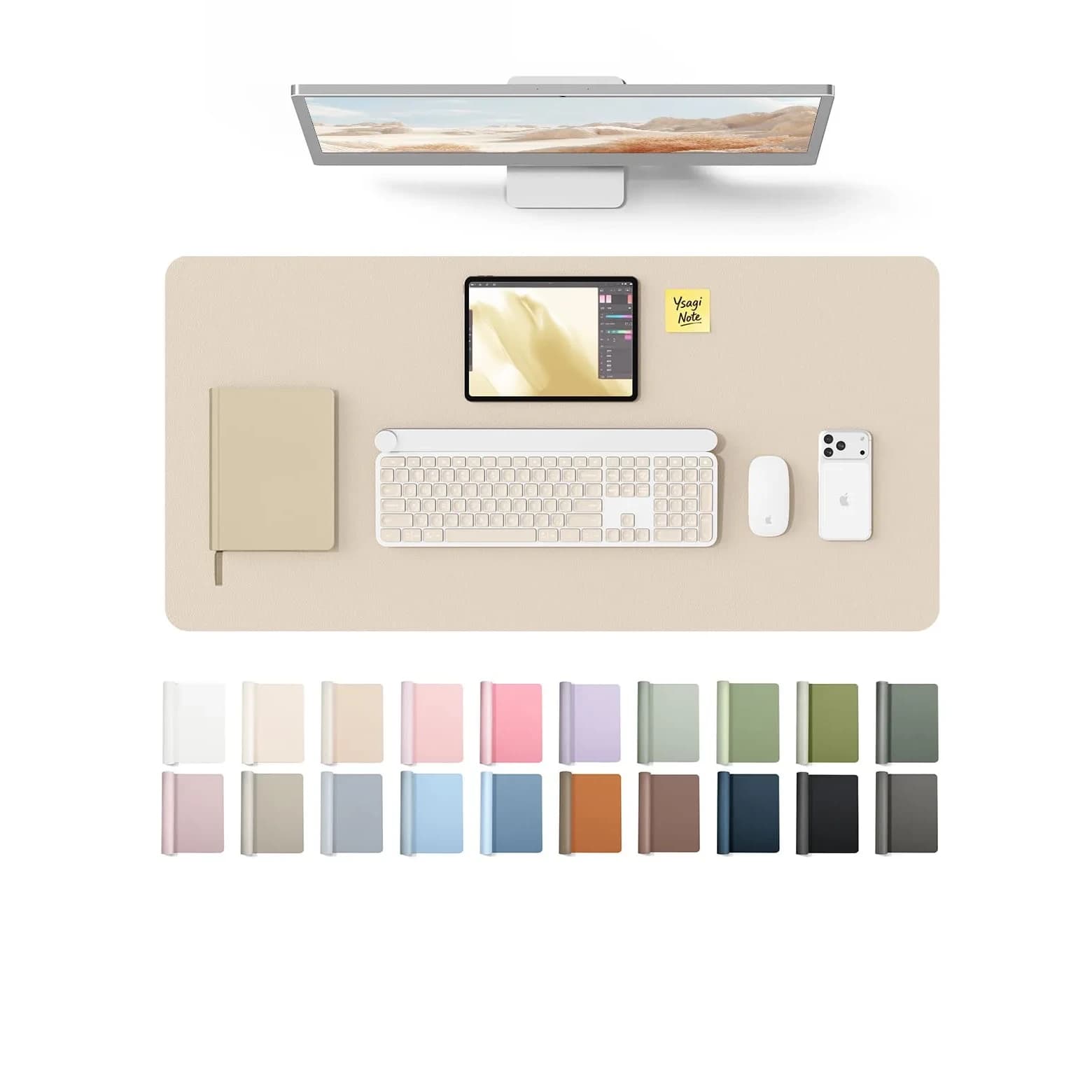 YSAGi Leather Desk Protector 88.9cm x 43.18cm (35.4" x 17") | Protects Desks with Waterproof PU Leather
