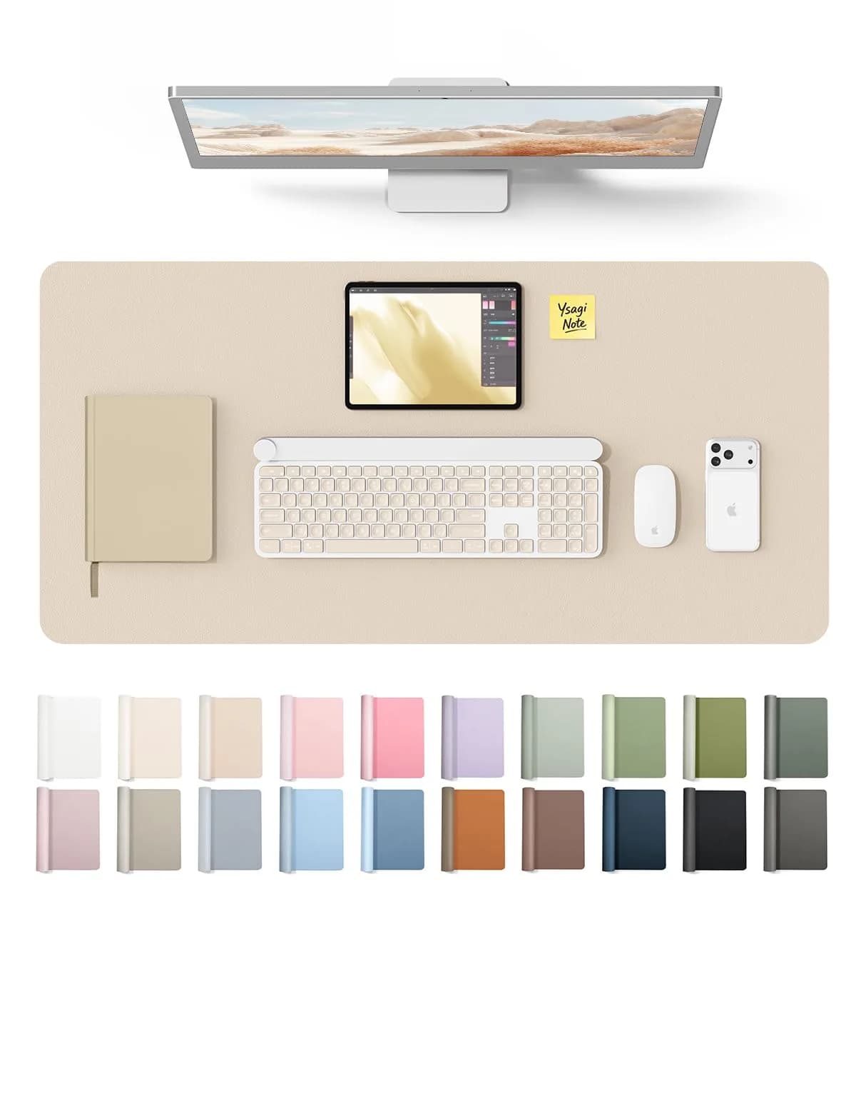 YSAGi Leather Desk Protector 88.9cm x 43.18cm (35.4" x 17") | Protects Desks with Waterproof PU Leather - main product image