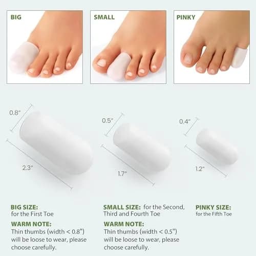 Bukihome Silicone Toe Protectors - 12 Pack Gel Toe Sleeves for Pain Relief & Protection (8L + 4S) | Aloe Vera & Essential Oils thumbnail 8