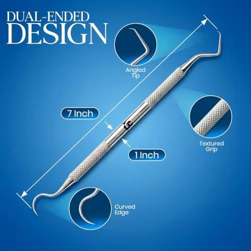 Utopia Care Professional Plaque Remover Tool 6.5 Inch Double-Sided Stainless Steel | Tartar Scraper for Teeth Cleaning thumbnail 7