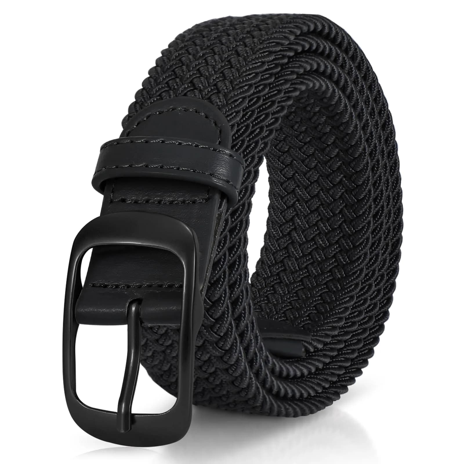 XZQTIVE Braided Stretch Belt for Men & Women, 3.5cm (1.38in) Wide, Adjustable Fit for Waist 42-46in | Breathable Elastic Woven Belt - main product image