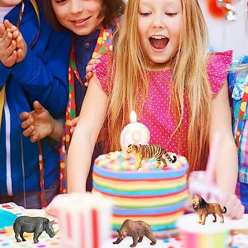 RUSON 12 Pcs Mini Safari Animals Figures Toys | Realistic Jungle Zoo Animal Figurines for Kids thumbnail 7