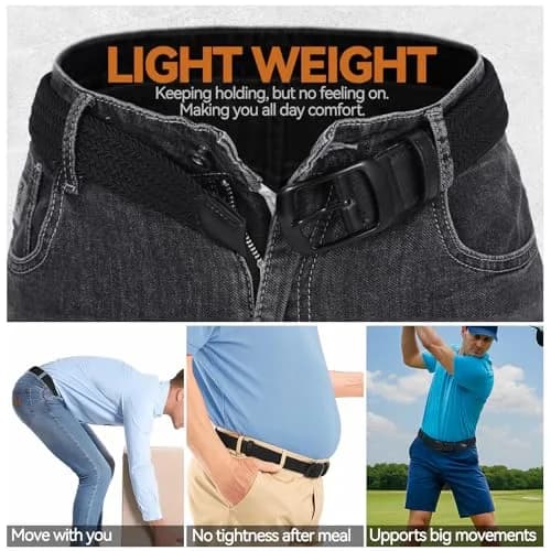 XZQTIVE Braided Belt Stretch Belt for Men and Women 3.5cm (1.38in) | Adjustable No-Hole Design thumbnail 5