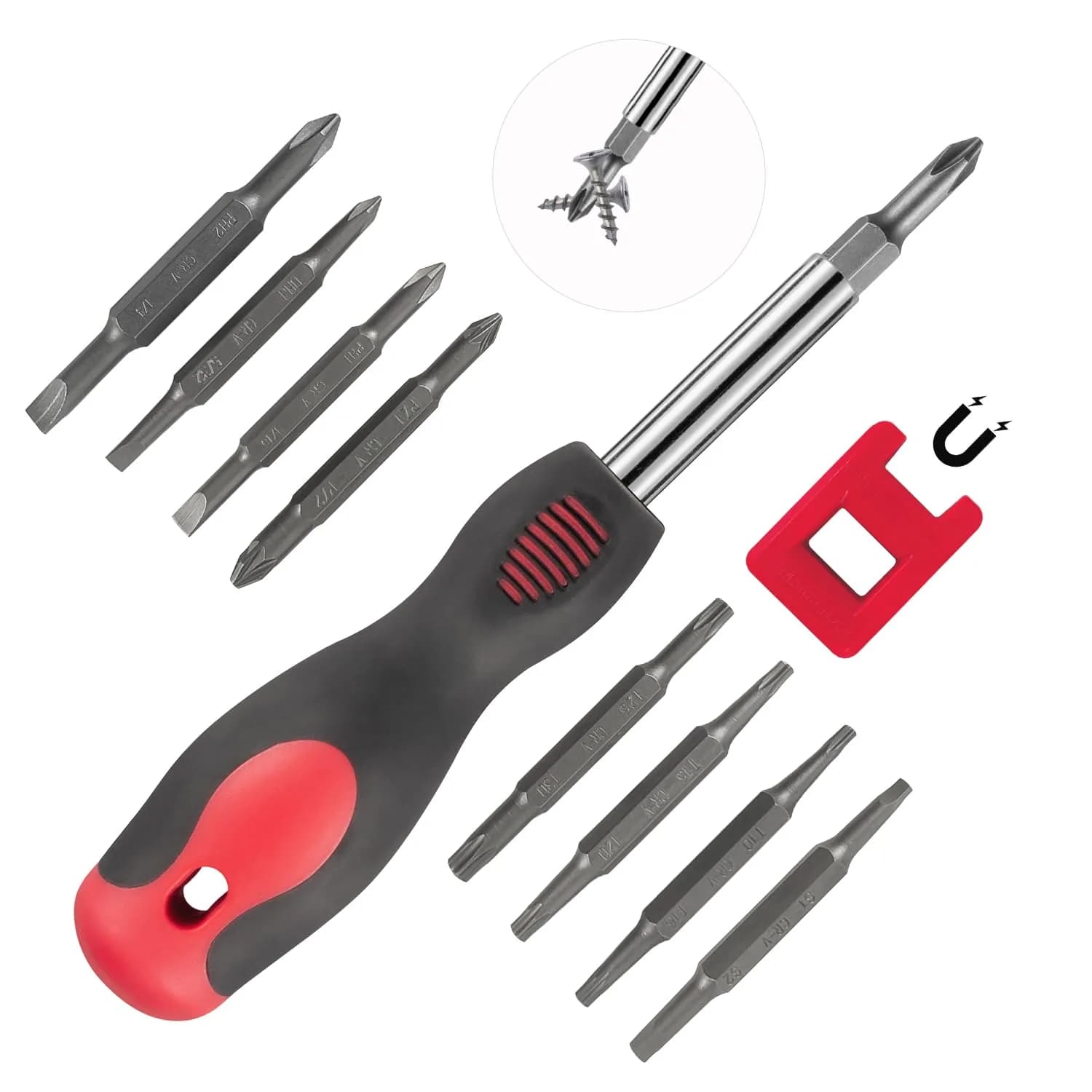 SUNHZ MCKP 18-in-1 Multi-Bit Screwdriver Set with Magnetizer & Storage Bag | Slotted, Phillips, Pozi, Torx, Square, Nut Driver