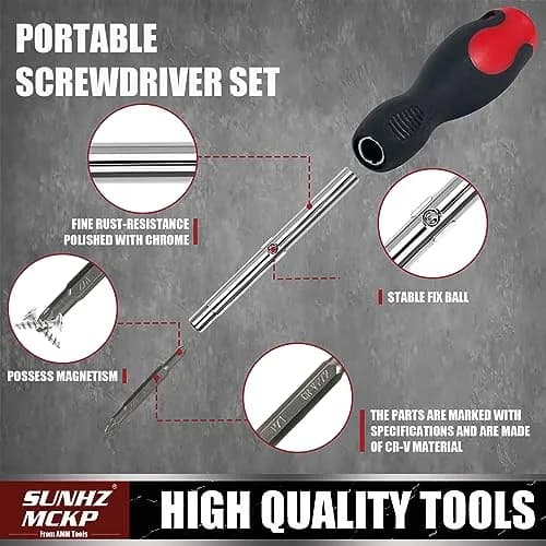 SUNHZ MCKP 18-in-1 Multi-Bit Screwdriver Set with Magnetizer & Storage Bag | Slotted, Phillips, Pozi, Torx, Square, Nut Driver thumbnail 4