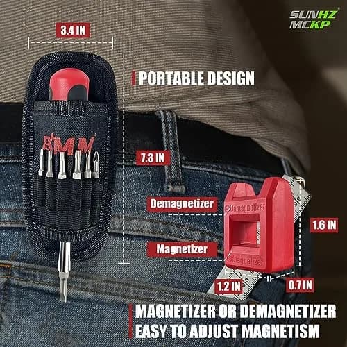 SUNHZ MCKP 18-in-1 Multi-Bit Screwdriver Set with Magnetizer & Storage Bag | Slotted, Phillips, Pozi, Torx, Square, Nut Driver thumbnail 3
