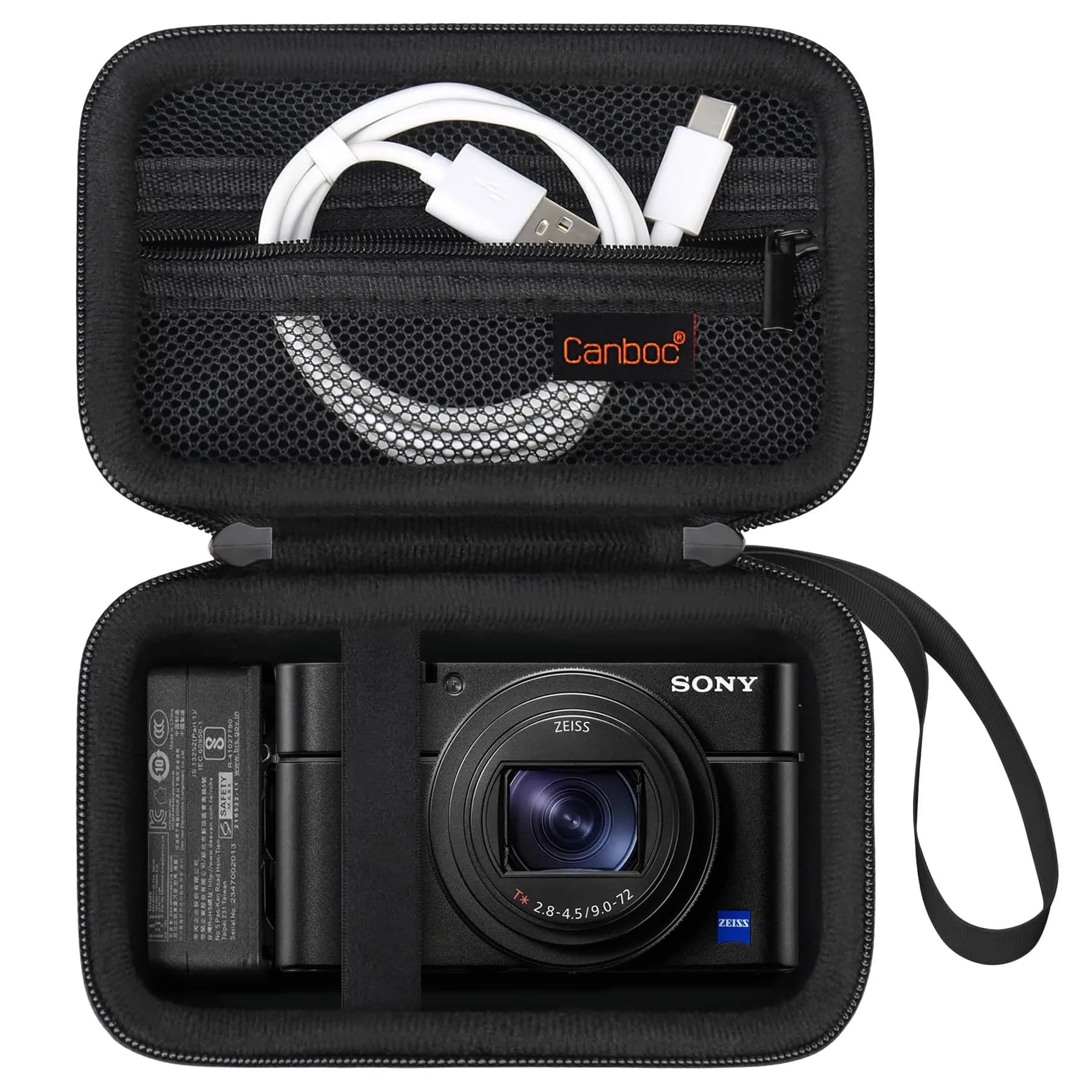 Canboc Black Camera Case for Sony RX100 VII/VI/V/IV/III Compact Digital Camera | Fits Accessories — Black