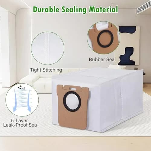 AnDongo 24-Piece Robot Vacuum Accessory Kit for Dreame L10s Ultra / L10 Ultra | 1 Main Brush, 4 HEPA Filters, 6 Sidebrushes, 6 Mop Pads, 6 Dust Bags, 1 Cleaning Brush thumbnail 7