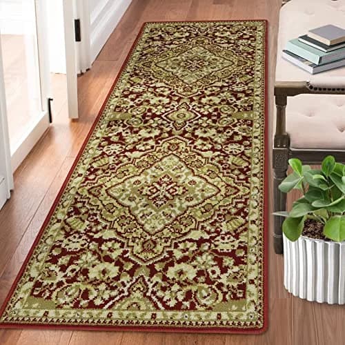 WESTLOOM 2x6 Long Hallway Runner Rug Area Rug Oriental Traditional Area Rug on-Shedding Indoor Area Rug for Living Room Bedroom Entryway, Red | Modern Oriental Style thumbnail 1