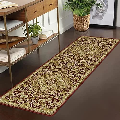 WESTLOOM 2x6 Long Hallway Runner Rug Area Rug Oriental Traditional Area Rug on-Shedding Indoor Area Rug for Living Room Bedroom Entryway, Red | Modern Oriental Style thumbnail 7