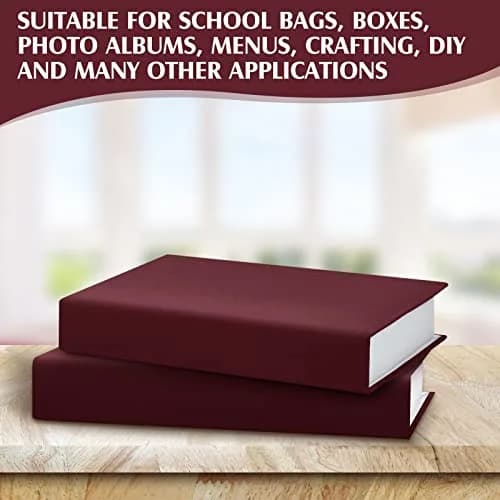 PerKoop Book Cloth Fabric Surface 40x16 Inch Dark Red | Classic Bookbinding Material thumbnail 4