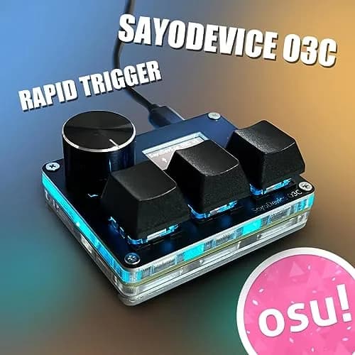 BTXETUEL SayoDevice O3C Mini Keypad with Hall Switches, Knob, Screen & 8000Hz Polling | 3 Magnetic Linear Switches thumbnail 2