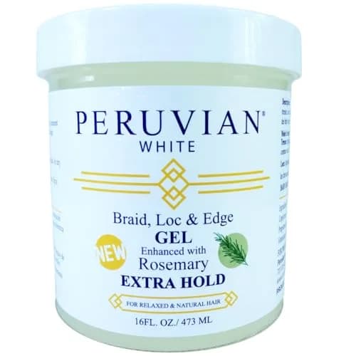 Peruvian white Braid, Loc, and Edge Gel EXTRA HOLD 16 oz | Anti-Frizz & No Flaking for Natural & Relaxed Hair thumbnail 1