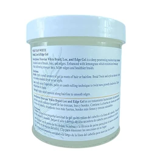 Peruvian white Braid, Loc, and Edge Gel EXTRA HOLD 16 oz | Anti-Frizz & No Flaking for Natural & Relaxed Hair thumbnail 5