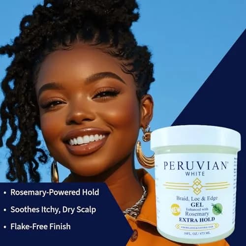 Peruvian white Braid, Loc, and Edge Gel EXTRA HOLD 16 oz | Anti-Frizz & No Flaking for Natural & Relaxed Hair thumbnail 2