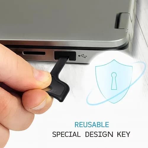 PortPlugs USB-A Port Blockers (10-Pack) with Key Lock | Prevent Data Theft & Dust thumbnail 4