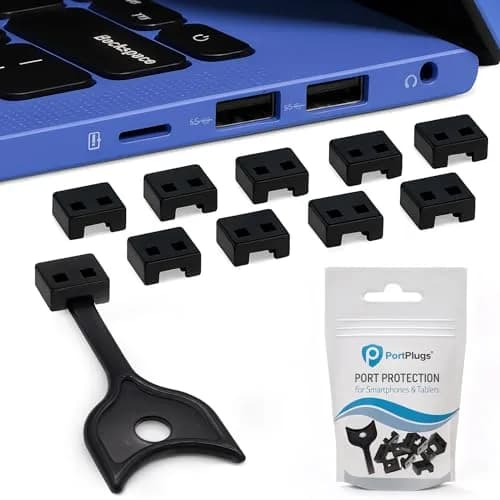 PortPlugs USB-A Port Blockers (10-Pack) with Key Lock | Prevent Data Theft & Dust thumbnail 1