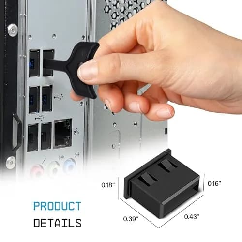 PortPlugs USB-A Port Blockers (10-Pack) with Key Lock | Prevent Data Theft & Dust thumbnail 3