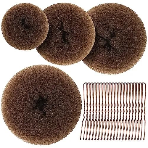 Teenitor Hair Bun Maker Set with Bobby Pins, 4 Sizes Light Brown | Sleek Ballet Buns for Kids & Adults thumbnail 1