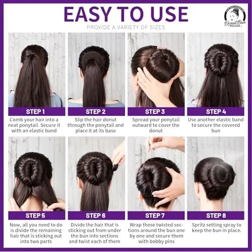 Teenitor Hair Bun Maker Set with Bobby Pins, 4 Sizes Light Brown | Sleek Ballet Buns for Kids & Adults thumbnail 5