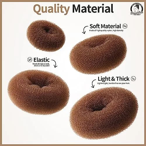 Teenitor Hair Bun Maker Set with Bobby Pins, 4 Sizes Light Brown | Sleek Ballet Buns for Kids & Adults thumbnail 3