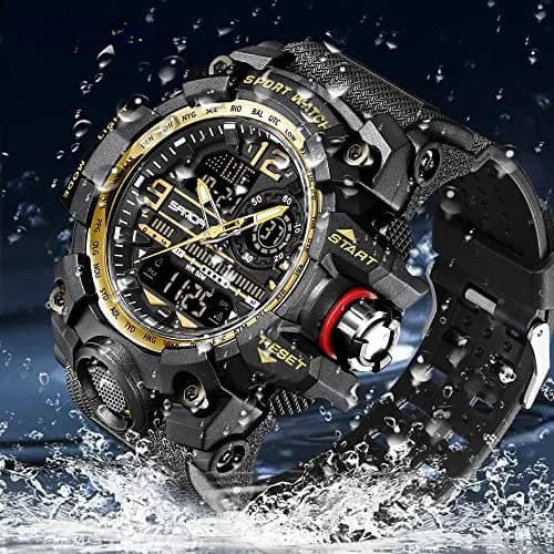 AIMES Men's Military Watch 54mm (2.12 inch) | Dual Time Analog-Digital Sports Watch with Alarm & Stopwatch thumbnail 4
