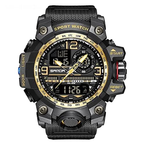 AIMES Men's Military Watch 54mm (2.12 inch) | Dual Time Analog-Digital Sports Watch with Alarm & Stopwatch thumbnail 1