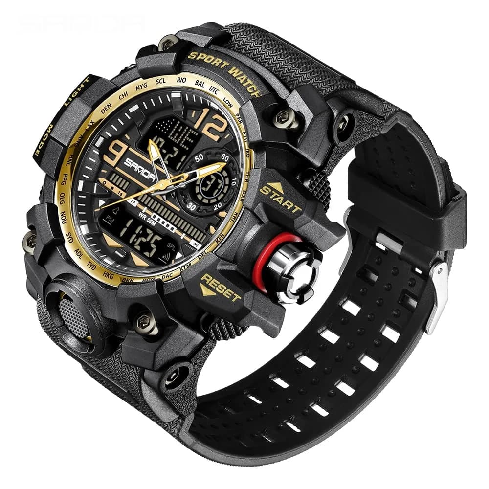 AIMES Men's Military Watch 54mm (2.12 inch) | Dual Time Analog-Digital Sports Watch with Alarm & Stopwatch - view 2