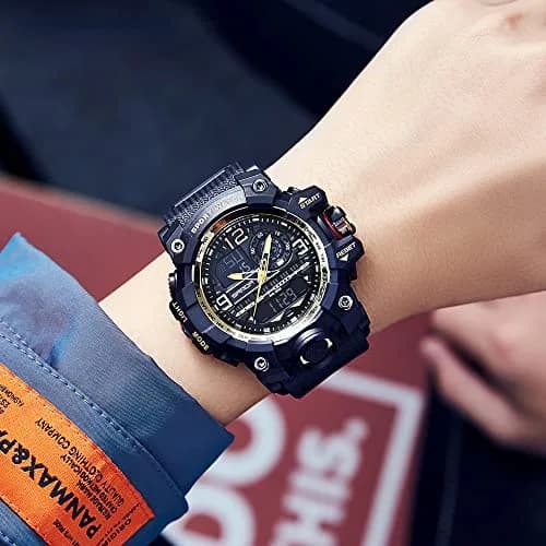 AIMES Men's Military Watch 54mm (2.12 inch) | Dual Time Analog-Digital Sports Watch with Alarm & Stopwatch thumbnail 3