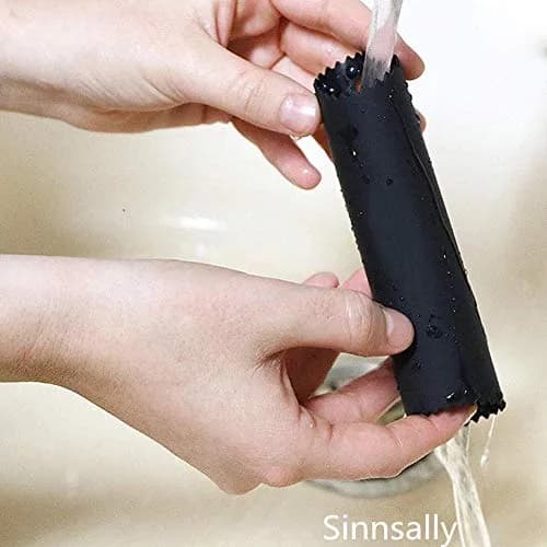 Sinnsally Silicone Tube Garlic Peeler Roller, Black & Clear | Easy Quick Garlic Skin Remover thumbnail 6