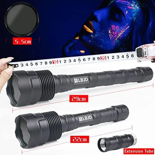 LBJD 365NM UV Black Light Flashlite 8.6'' 11.4'' | High Power UV Blacklight for Pet Urine Detection thumbnail 5