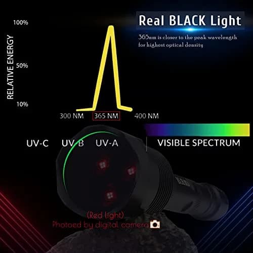 LBJD 365NM UV Black Light Flashlite 8.6'' 11.4'' | High Power UV Blacklight for Pet Urine Detection thumbnail 3