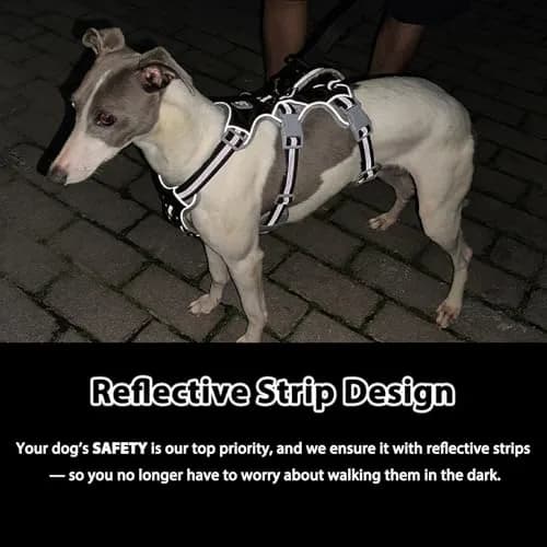 Huntboo Escape Proof Dog Harness, Reflective, Adjustable, Breathable, Padded Handle (Black, M) thumbnail 5