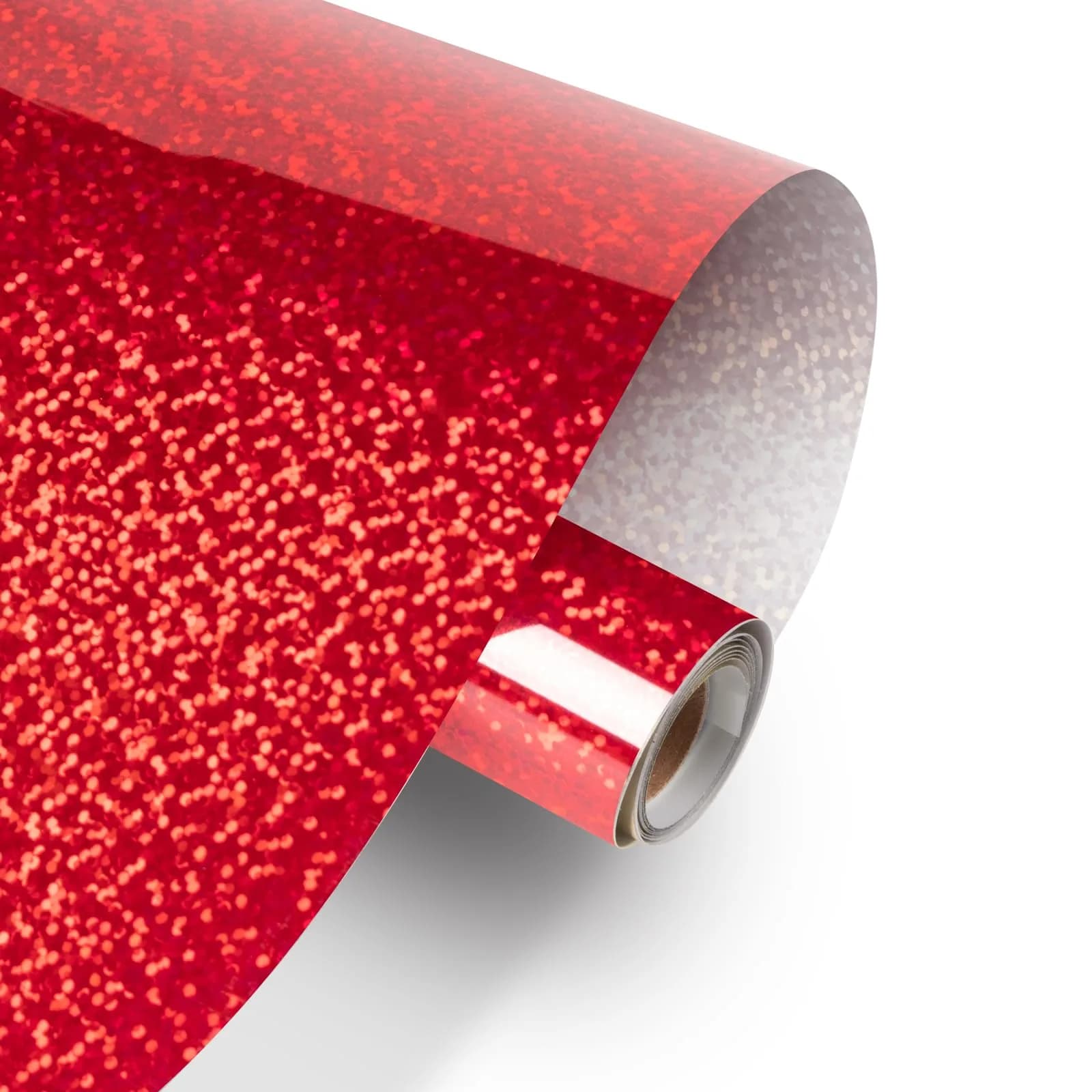 HTVRONT Holographic Glitter Red Permanent Vinyl Roll 30cm x 3m (12" x 10FT) | Easy Cut & Weed