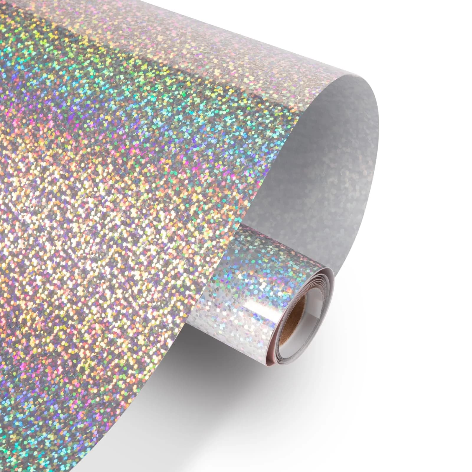 HTVRONT Holographic Glitter Permanent Vinyl Roll 12" x 10FT (30cm x 3m) | Easy Cut & Weed for Crafts - main product image