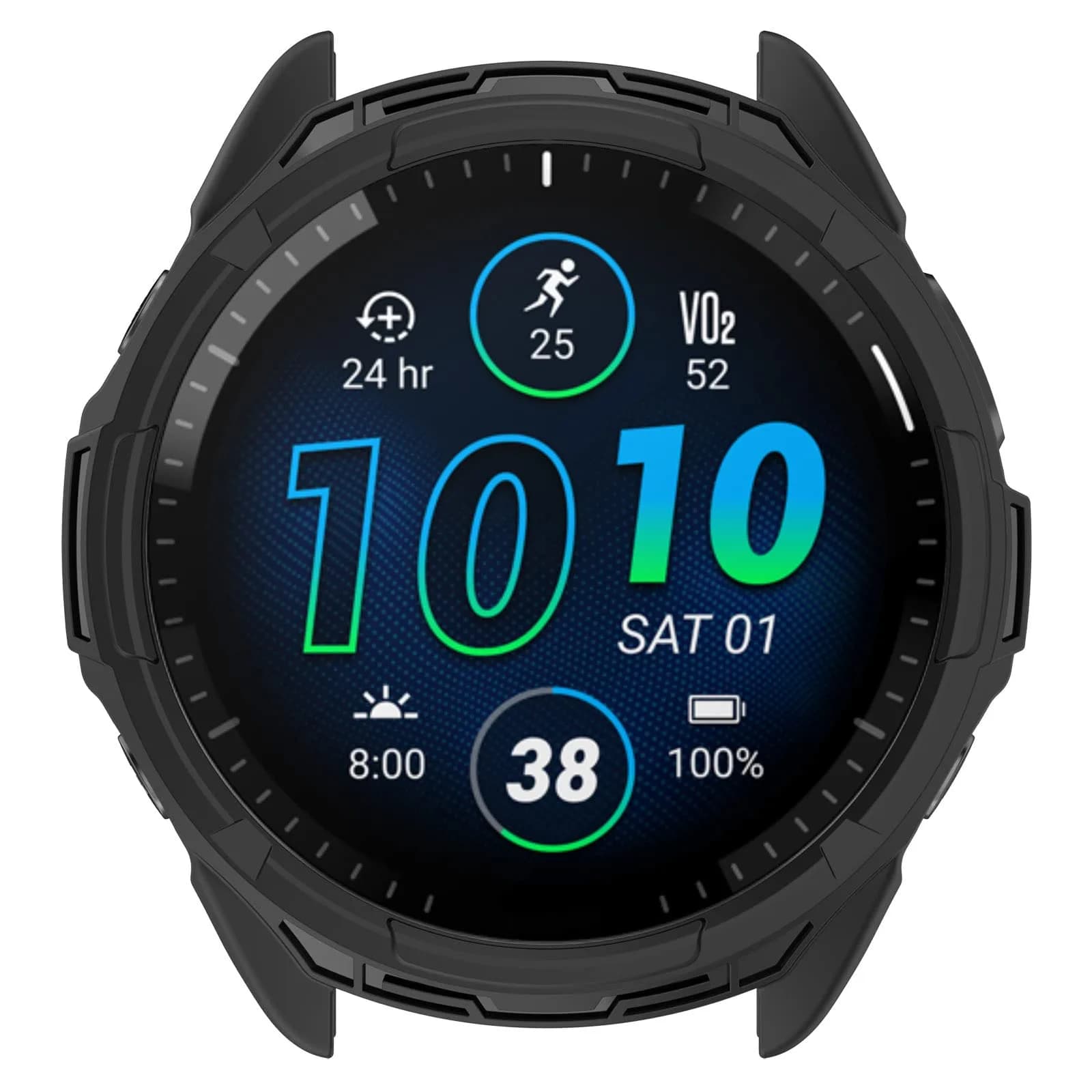 MOTONG TPU Protective Case for Garmin Forerunner 965 | Black, 5cm (2in) - main product image