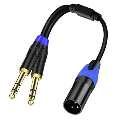 Seefeful 6.35mm Dual TRS to XLR Male Cable 0.3m (11.8 inches) | Balanced Audio Y Splitter for Microphones & Mixers thumbnail 1