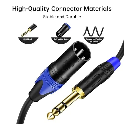 Seefeful 6.35mm Dual TRS to XLR Male Cable 0.3m (11.8 inches) | Balanced Audio Y Splitter for Microphones & Mixers thumbnail 5