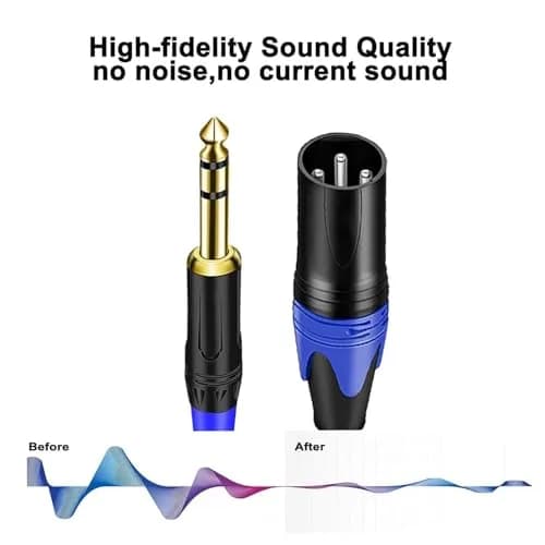 Seefeful 6.35mm Dual TRS to XLR Male Cable 0.3m (11.8 inches) | Balanced Audio Y Splitter for Microphones & Mixers thumbnail 6