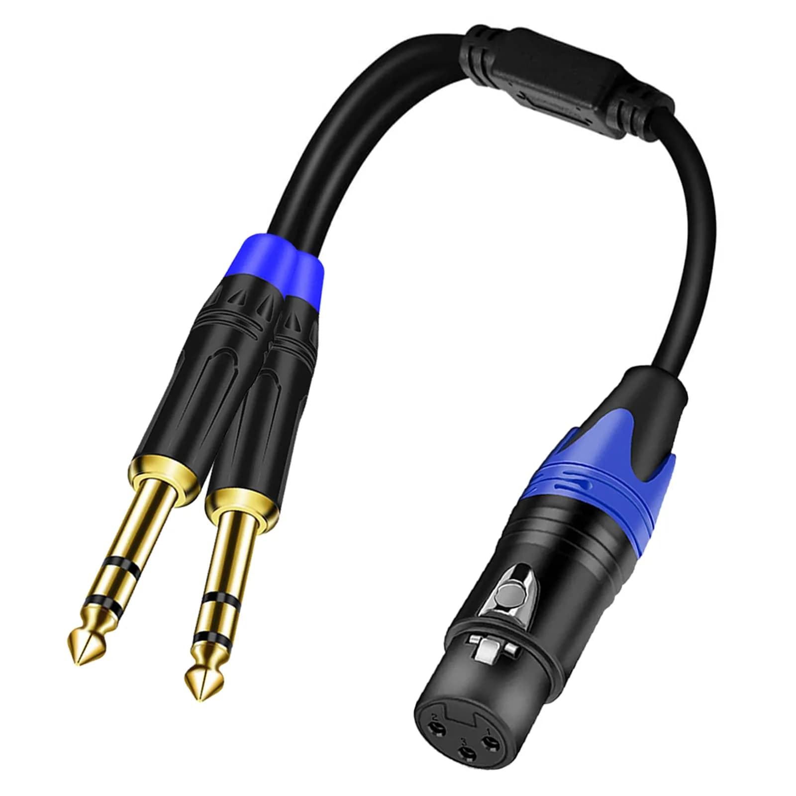 Seefeful 3-Pin XLR Female to Dual 6.35mm (1/4") TS Male Y Splitter Cable 0.3m (11.8") | Balanced Audio Transmission — 11.8inch-Female