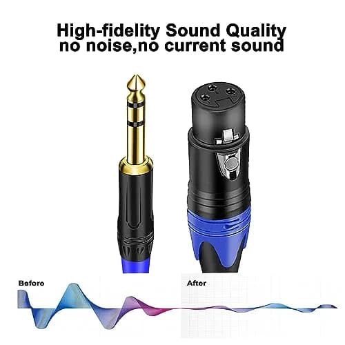 Seefeful 3-Pin XLR Female to Dual 6.35mm (1/4") TS Male Y Splitter Cable 0.3m (11.8") | Balanced Audio Transmission thumbnail 3