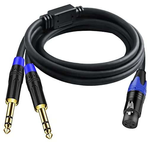 Seefeful Dual 1/4 Inch TRS to XLR Female Cable 2M (6.6FT) | Balanced Audio Y Splitter for Microphones, Mixers, Amplifiers thumbnail 1