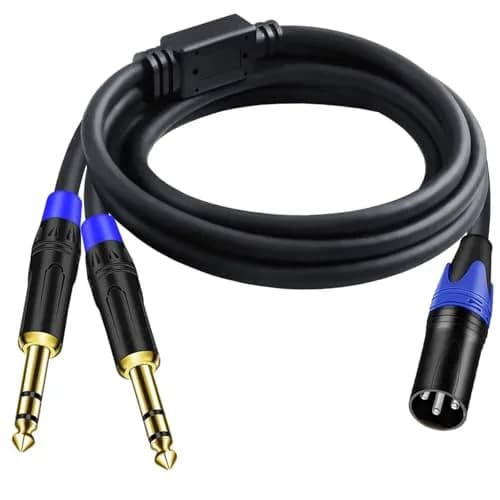 Seefeful Dual 1/4" TRS to XLR Male Cable 2m (6.6ft) | Balanced Audio Y Splitter Patch Cord for Microphone, Mixer, Amplifier thumbnail 1