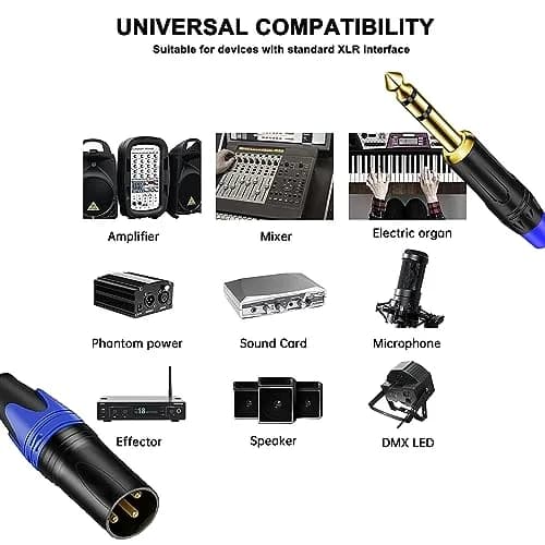 Seefeful Dual 1/4" TRS to XLR Male Cable 2m (6.6ft) | Balanced Audio Y Splitter Patch Cord for Microphone, Mixer, Amplifier thumbnail 6