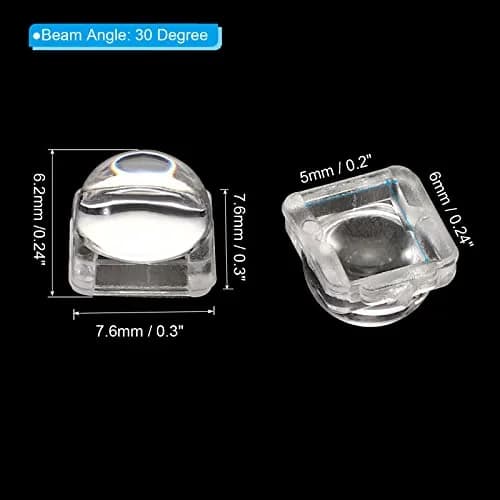 PATIKIL LED Convex Lens 30 Pack | 30 Degree Beam Acrylic Optical Lens for 5050 LED thumbnail 2