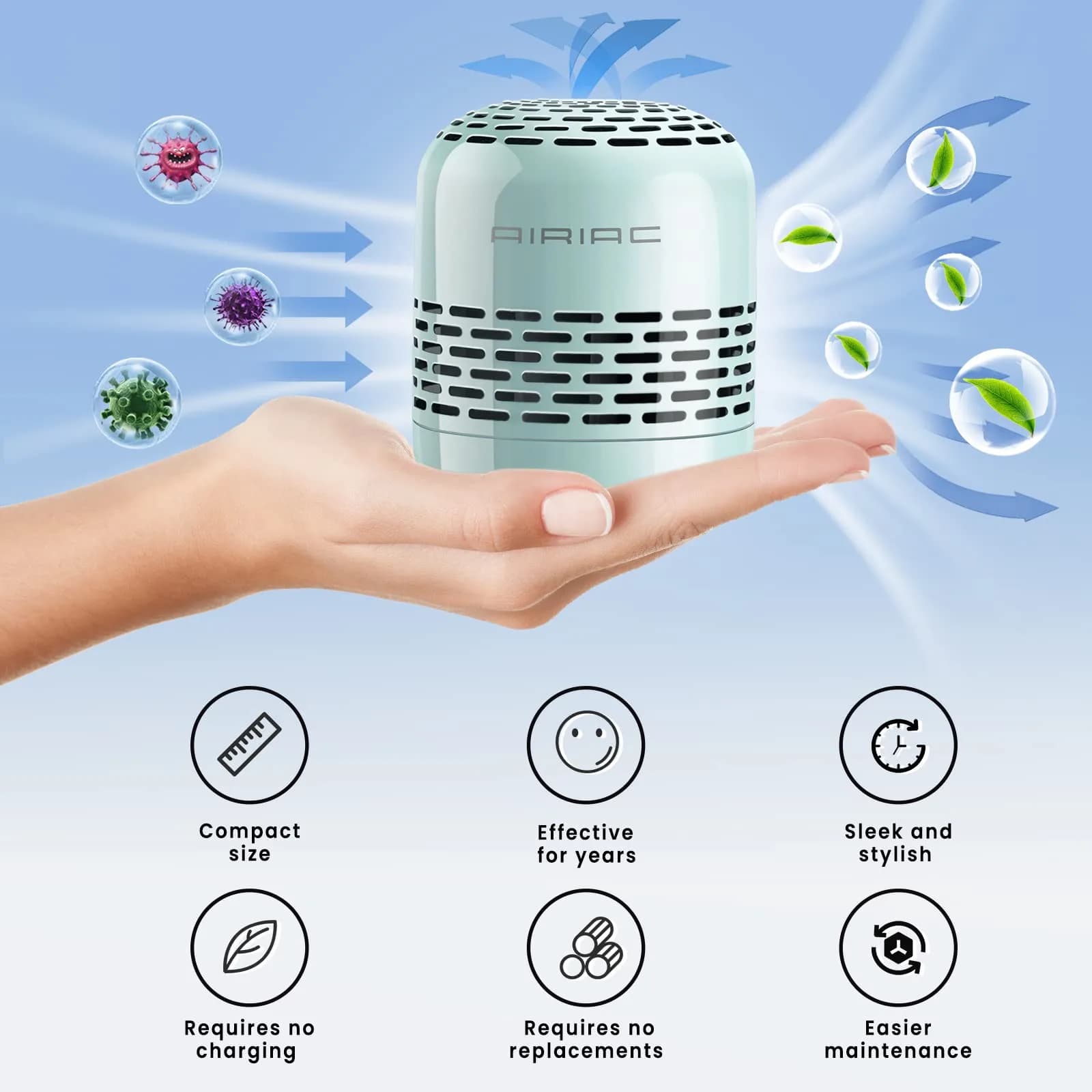 AIRIAC Fridge Deodorizer 130g (4.58 oz) | 10-Year Odor Eliminator for Fridge & Freezer - view 3