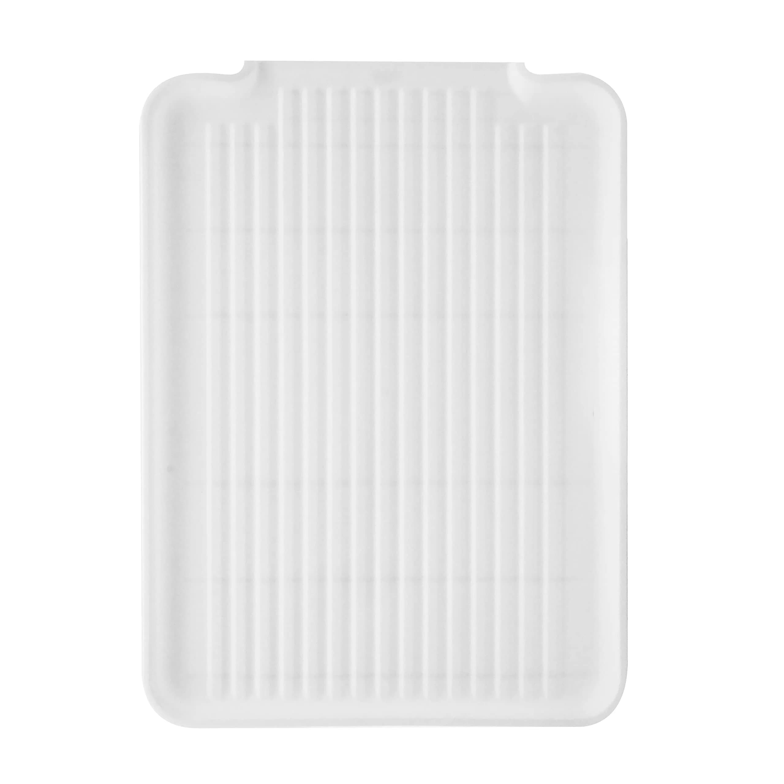 Oggi White Rigid Dish Drain Board & Drying Tray 44cm x 31.7cm (17.25 x 12.75'') | Drains Water Directly to Sink — White