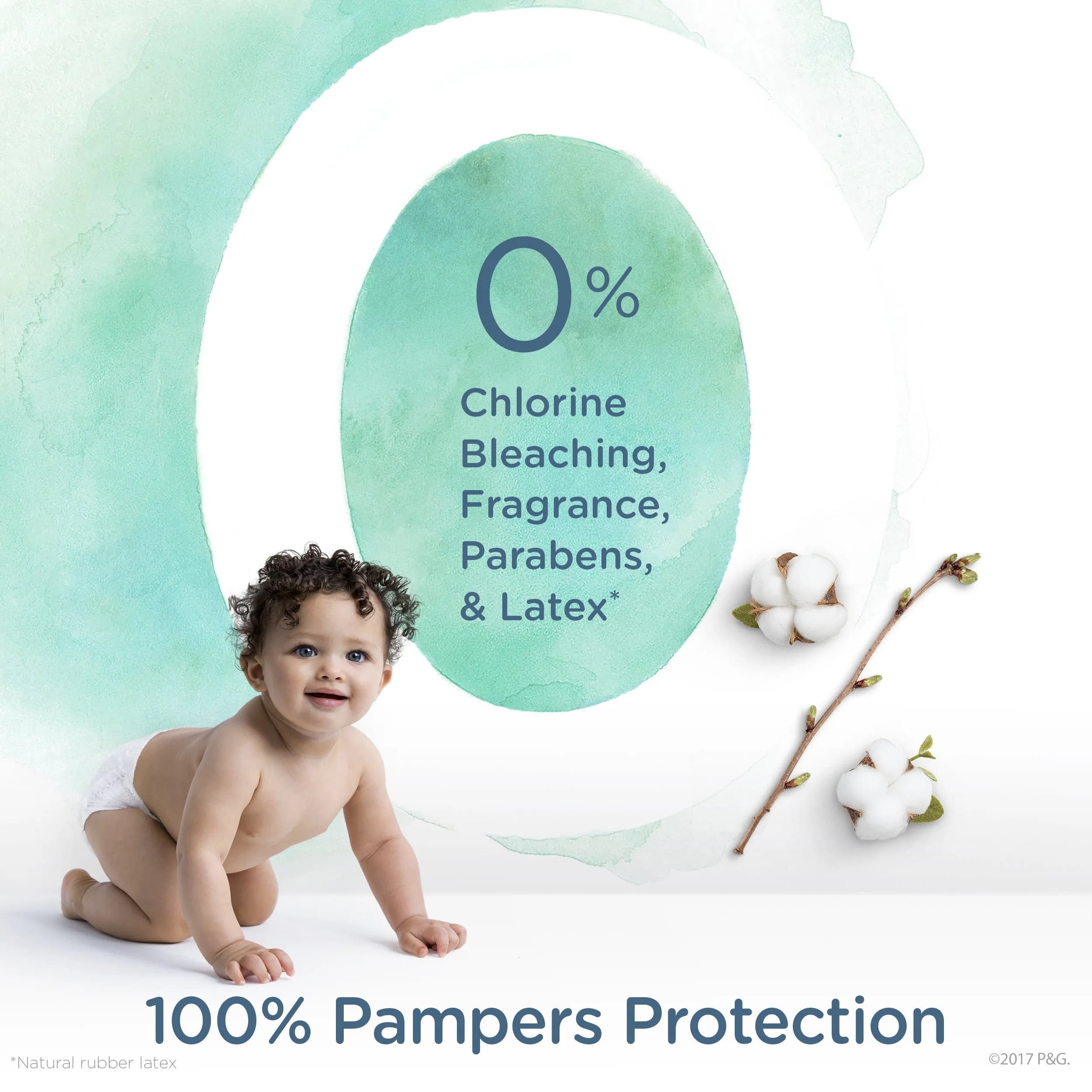 Pampers Pure Protection Diapers Newborn Hypoallergenic Premium Disposable Baby Diapers | Plant-Based & Chlorine-Free - view 2